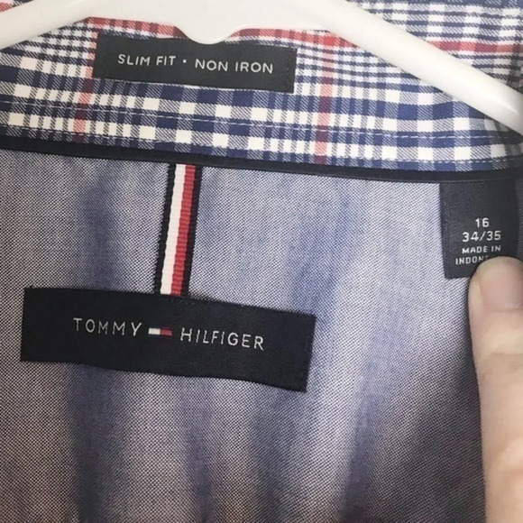 Tommy Hilfiger • Blue and Red Plaid Button Down - Picture 2 of 2